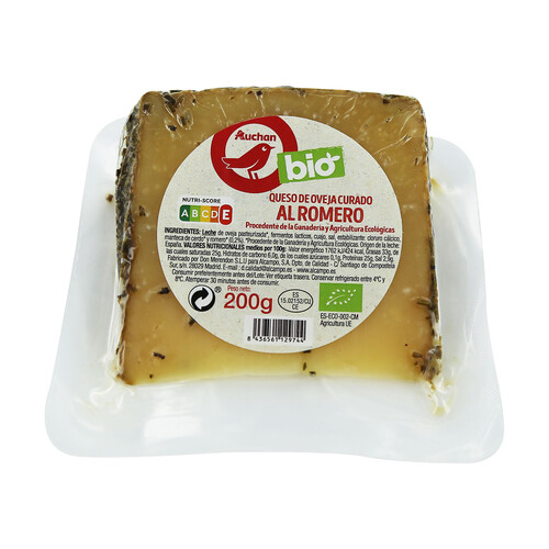 Alcampo ALCAMPO ECOLÓGICO Queso de oveja curado al romero ecológico ALCAMPO ECOLÓGICO 200 g
