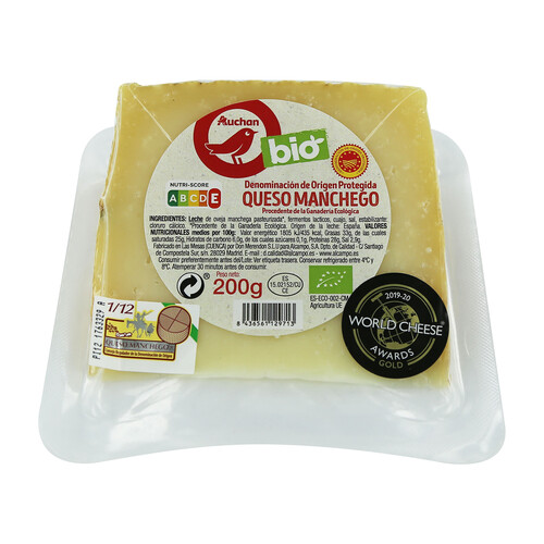 Alcampo ALCAMPO ECOLÓGICO Queso de oveja curado D.O.P Manchego ecológico 200 g