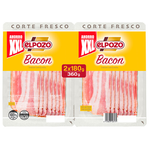 Alcampo ELPOZO Bacon corte fresco 2 x 180 g