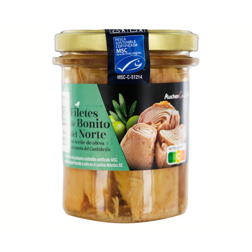 Alcampo ALCAMPO GOURMET Bonito del Norte en aceite de oliva MSC (Pesca sostenible certificada) 140 g