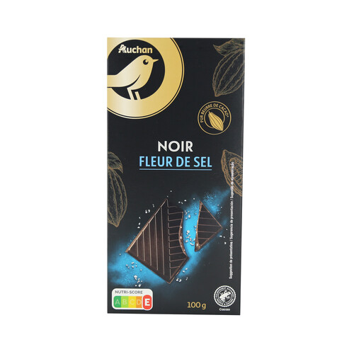 Alcampo ALCAMPO GOURMET Chocolate negro (47 % cacao) con pepitas de sal marina tableta 100 g