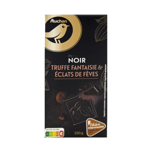 Alcampo ALCAMPO GOURMET Chocolate negro relleno con trufa y trozos de cacao 150 g