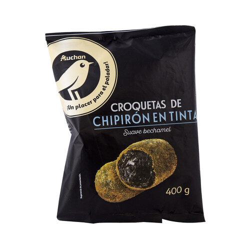 Alcampo ALCAMPO GOURMET Croquetas rellenas de suave bechamel y chipirones en su tinta 400 g