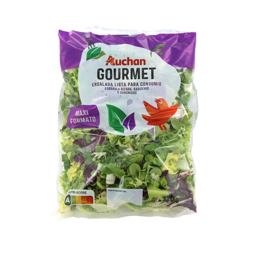 Alcampo ALCAMPO GOURMET Ensalada gourmet de escarola rizada radicchio y canónigos bolsa de 320 g