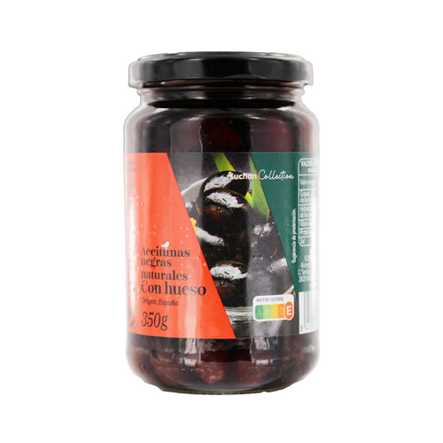 Alcampo ALCAMPO GOURMET Frasco de aceitunas negras naturales de Aragón con hueso 200 g