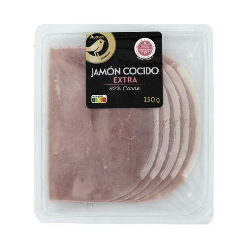 Alcampo ALCAMPO GOURMET Jamón cocido de categoria extra sabor ahumado y cortado en lonchas ALCAMPO GOURMET 150 g
