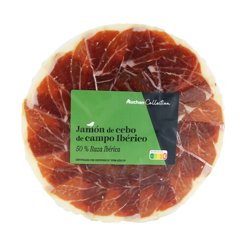 Alcampo ALCAMPO GOURMET Jamón de cebo de campo ibérico (50% raza ibérica) cortado en tapas ALCAMPO GOURMET 100g