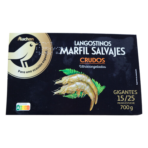 Alcampo ALCAMPO GOURMET Langostinos crudos 15 / 25 salvajes y ultracongelados ALCAMPO GOURMET 700 g