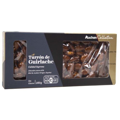 Alcampo ALCAMPO GOURMET Turrón de guirlaches (con almendra entera y miel de azahar) 250 g