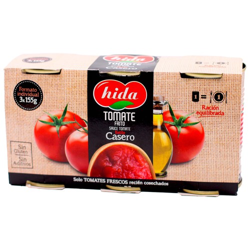 Alcampo HIDA Tomate frito pack 3 uds x 155 g