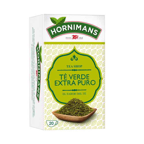 Alcampo HORNIMANS Te verde extra puro 20 uds. 30 g