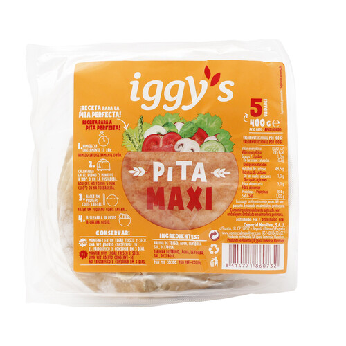 Alcampo IGGY'S Pan pita de trigo maxi 5 uds. 400 g