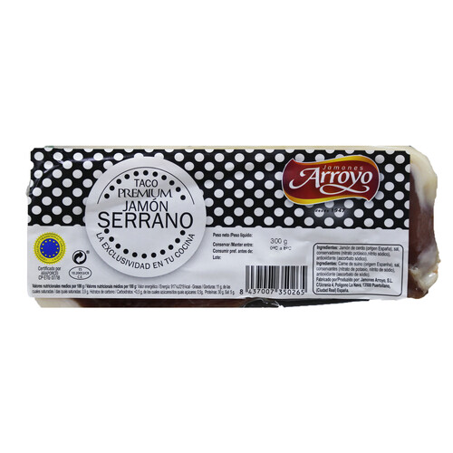 Alcampo JAMONES ARROYO Taco de jamon curado 300 g