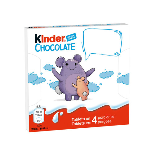 Alcampo KINDER Barritas de chocolate 4 uds. 50 g