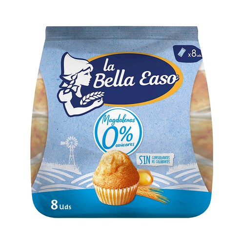 Alcampo LA BELLA EASO Magdalenas 0% azúcares 232 gr