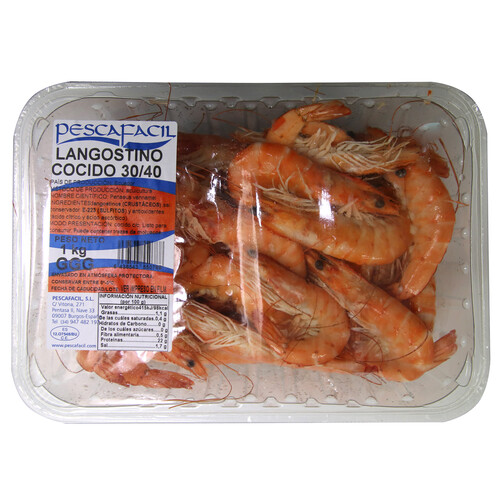 Alcampo Langostino cocido calibre 30/40 1 kg
