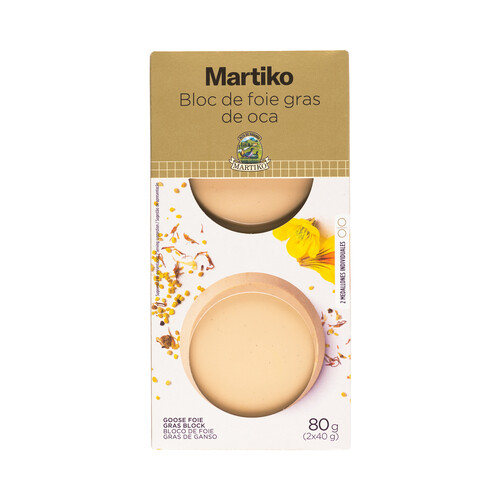 Alcampo MARTIKO Bloc de foie gras de oca 2 x 40 g