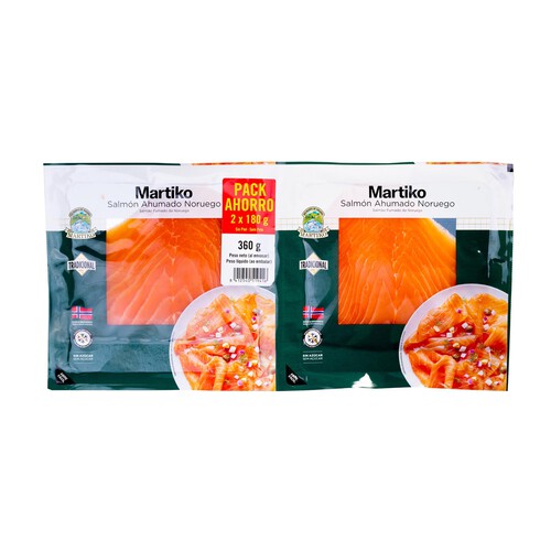 Alcampo MARTIKO Salmón ahumado MARTIKO 2 x 180 gr