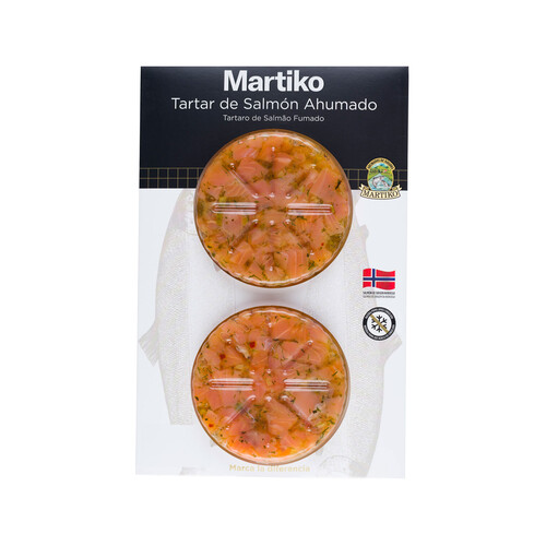 Alcampo MARTIKO Tartar de salmón ahumado 2 X 75 g