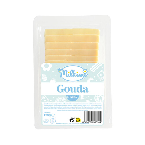 Alcampo MILKIMI Lonchas de queso gouda 120 g
