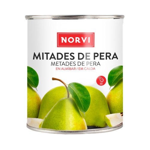 Alcampo NORVI Peras en mitades en almibar 460 g