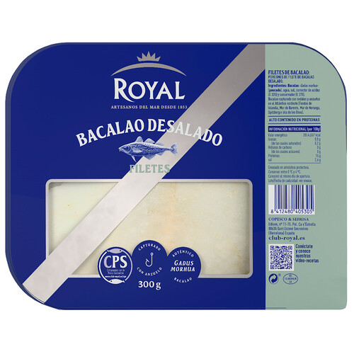 Alcampo ROYAL Filetes de bacalao desalado 300 g