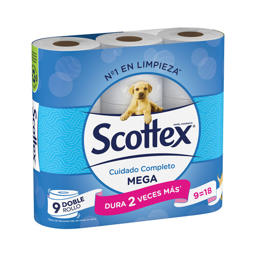 Alcampo SCOTTEX Papel higiénico Mega 9 rollos