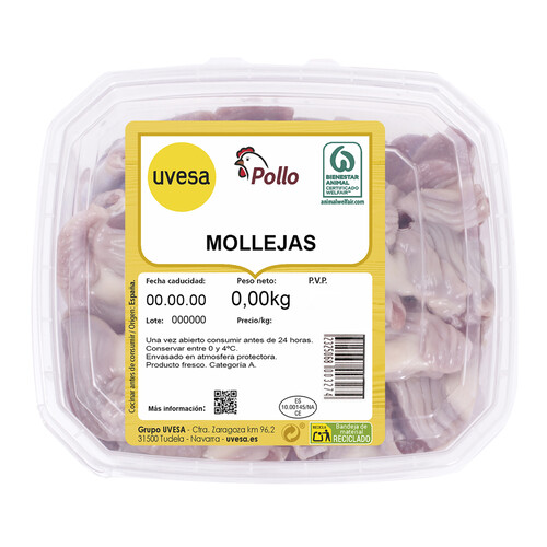 Alcampo UVESA Tarrina de mollejas frescas de pollo