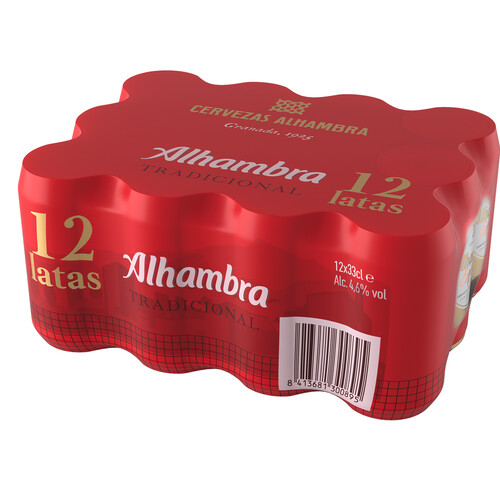 Alcampo ALHAMBRA Tradicional Cerveza pack 12 latas x 33 cl