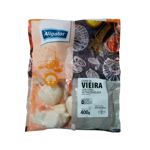Alcampo ALIGATOR Carne de Vieira (8 / 12 piezas) limpia de coral ultracongelada 400 g