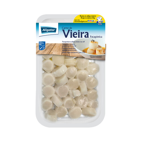 Alcampo ALIGATOR Carne de Vieira patagónica sin coral 33 / 35 piezas ultracongelada ALIGATOR 250 g