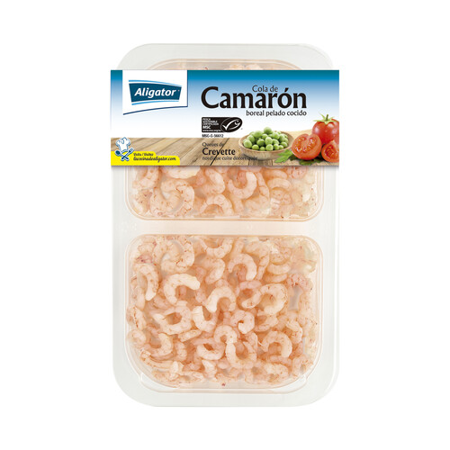 Alcampo ALIGATOR Colas de camarón MSC boeal cocidas peladas y ultracongelados 2 x 100 g