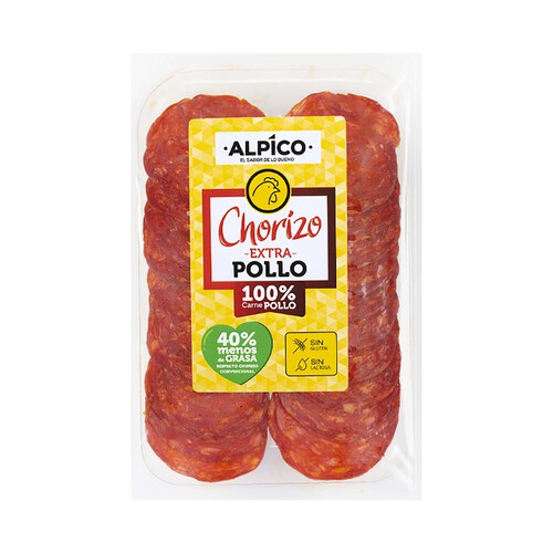 Alcampo ALPICO Chorizo de pollo extra cortado en lonchas 75 g