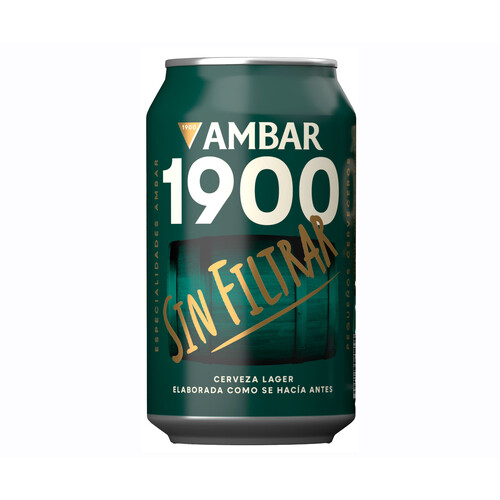 Alcampo AMBAR Lata de cerveza 1900 sin filtrar 33 cl