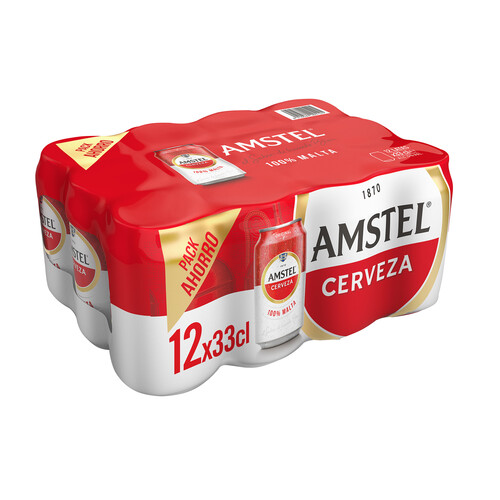 Alcampo AMSTEL 100 % MALTA Cervezas pack 12 uds de 33 cl