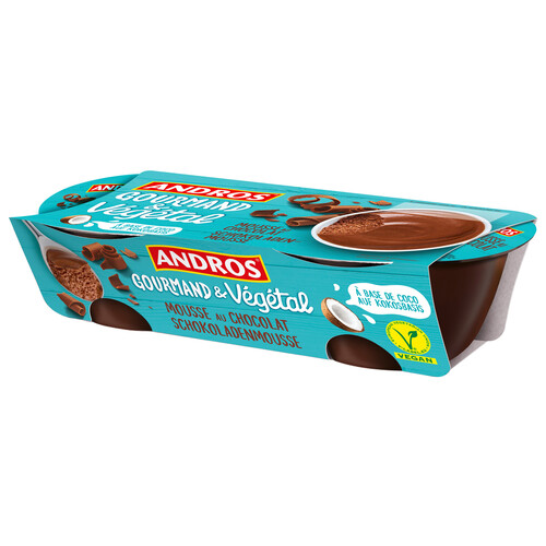 Alcampo ANDROS Especialidad vegetal a base de coco con chocolate Gourmand & vegetal 2 x 55 g