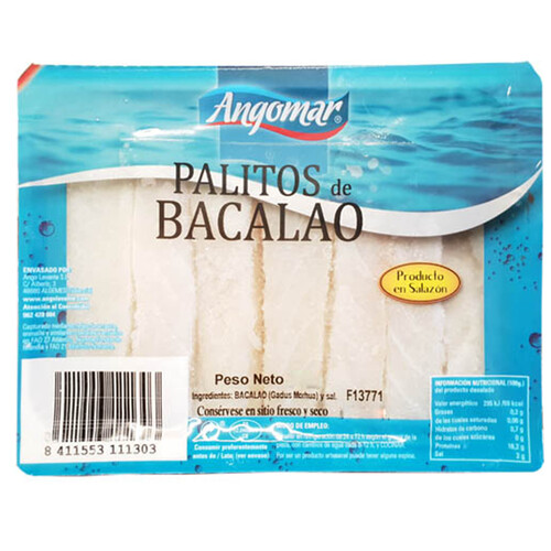 Alcampo ANGOMAR Bacalao salado palitos ANGOMAR 300 g