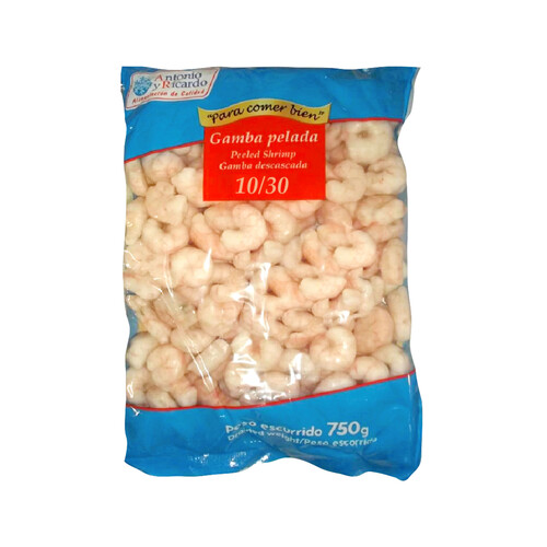 Alcampo ANTONIO Y RICARDO Gambas peladas bolsa de 10/30 piezas ANTONIO Y RICARDO 750 g (P.N.E)