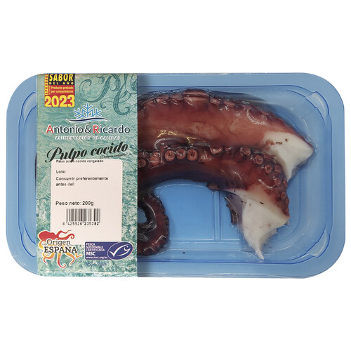 Alcampo ANTONIO Y RICARDO Patas de pulpo congeladas procedentes de pesca sostenible certificada (MSC) 200 g