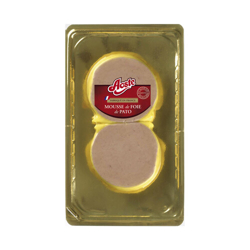 Alcampo AOSTE Mousse de foie gras de pato en medallones elaborado en Francia AOSTE 2 x 100 g