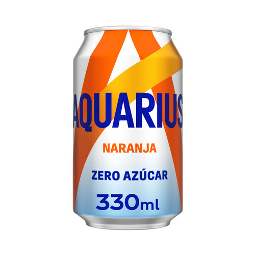 Alcampo AQUARIUS Zero Bebida isotónica sin azúcar con sabor a naranja lata de 33 cl