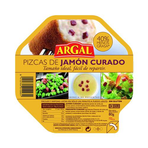Alcampo ARGAL Jamón curado cortado en taquitos sin gluten y con un 40% menos de grasa ARGAL 80 g