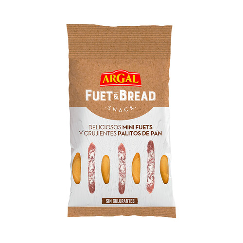 Alcampo ARGAL Mii fuets con palitos crujientes de pan ARGAL Fuet & bread 34 g