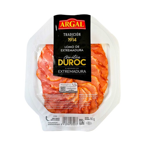 Alcampo ARGAL Tradición 1914 Lomo embuchado elaborado en Extremadura 50% raza Duroc 80 g