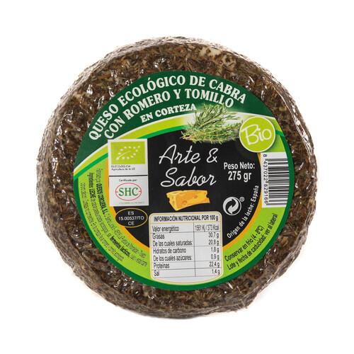 Alcampo ARTE & SABOR Bio Queso ecológico de cabra (en corteza) con romero y tomillo 275 g