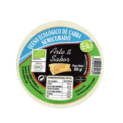 Alcampo ARTE&SABOR Queso de cabra semicurado ecológico AERTE & SABOR 300 g