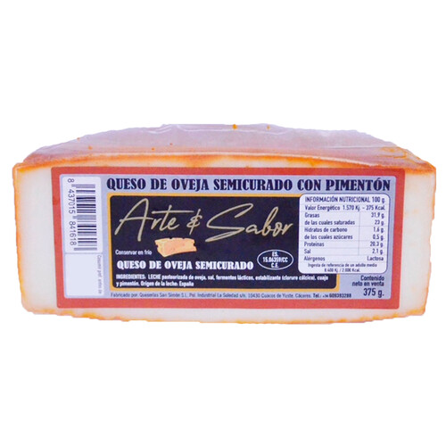 Alcampo ARTE&SABOR Queso de oveja semicurado con pimentón 375 g
