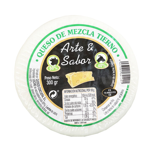 Alcampo ARTE & SABOR Queso tierno de vaca y cabra ARTE & SABOR 300g