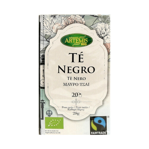 Alcampo ARTEMIS BIO Te negro de cultivo ecológico ARTEMIS BIO 20 bolsitas