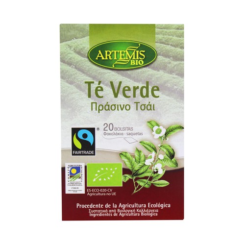 Alcampo ARTEMIS BIO Te verde ecológico comercio justo ARTEMIS 28 g